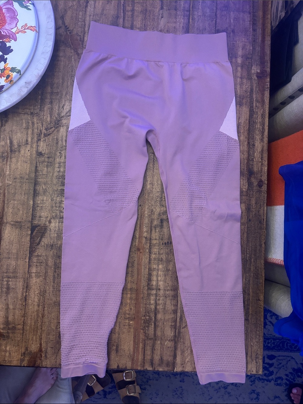 Fabletics Lavender Leggings with Textured Panels